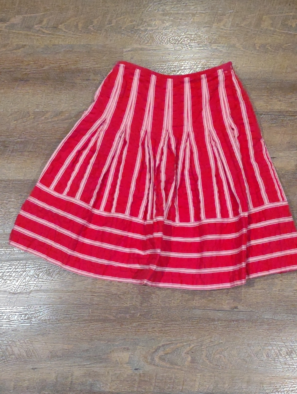 Talbots Women's 4 Hot Pink & White Striped Circle‎ Skirt